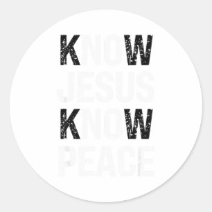 Sticker Rond Connaître Jésus Connaître la Paix Foi Chrétienne