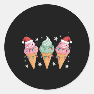 Sticker Rond Conne De Crème Glaciaire De Vacances Enveloppé Dan