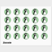 Sticker Rond Connexion Int pour mariée et mariée (Feuille)
