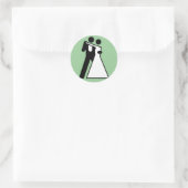 Sticker Rond Connexion Int pour mariée et mariée (Sac)