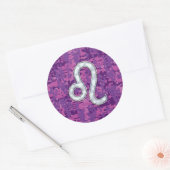 Sticker Rond Connexion Leo sur Camouflage numérique Fuchsia ros (Enveloppe)