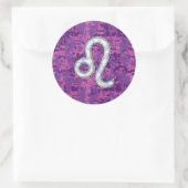 Sticker Rond Connexion Leo sur Camouflage numérique Fuchsia ros (Sac)