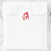 Sticker Rond Connexion Red Trash (Sac)