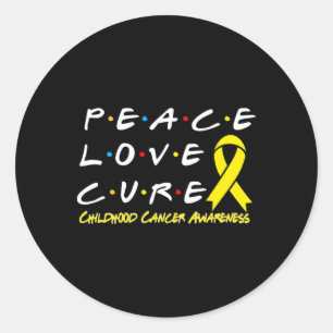 Sticker Rond Conscience Cancer Enfance Paix Amour Cure