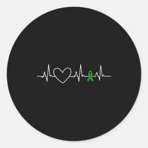 Sticker Rond Conscience de la maladie rénale Battement de coeur