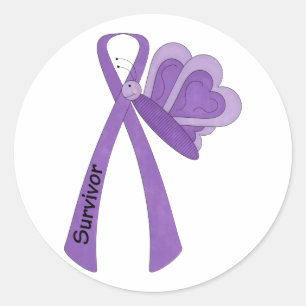 Sticker Rond Conscience de pourpre de survivant