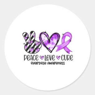 Sticker Rond Conscience de surdosage de Peace Love Cure