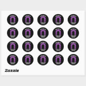 Sticker Rond Conscience du cancer du thyroïde pourpre Conscienc (Feuille)