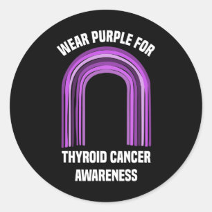 Sticker Rond Conscience du cancer du thyroïde pourpre Conscienc