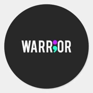 Sticker Rond Conscience du suicide Guerrier Conception Cadeau P