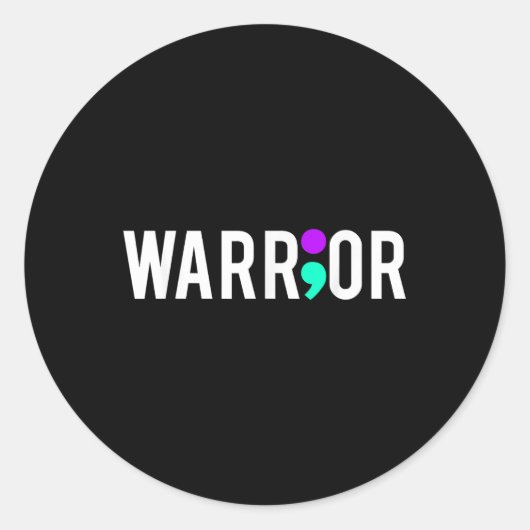 Sticker Rond Conscience du suicide Guerrier Conception Cadeau P (Devant)