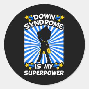 Sticker Rond Conscience du syndrome de Down Chromosome Superpui