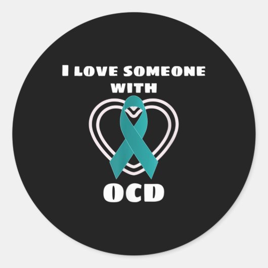 Sticker Rond Conscience Ocd J'Aime Quelqu'Un Avec Ocd (Devant)