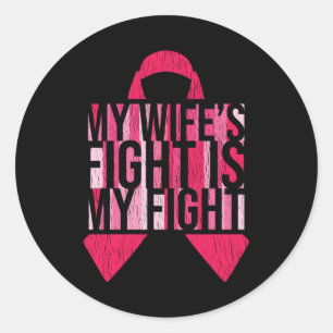 Sticker Rond Conscientisation du Cancer du Sein Mari Épouse Lut