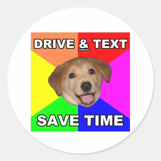 Sticker Rond Conseil Chien dit : Lecteur & Texte (Devant)