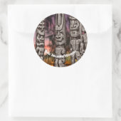 Sticker Rond Conseil tribal Tiki, Kona Hawaii (Sac)