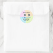 Sticker Rond Conseil virtuel jar q r code argent don PayPal ven (Sac)