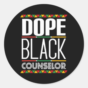 Sticker Rond Conseiller noir contre la drogue Mois de l'histoir