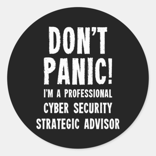 Sticker Rond Conseiller stratégique en cybersécurité (Devant)