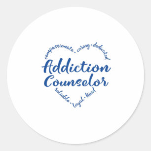 Sticker Rond Conseillère en toxicomanie et toxicomanie