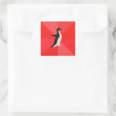 Sticker Rond Conseils de pingouin socialement génial Mème anima (Sac)