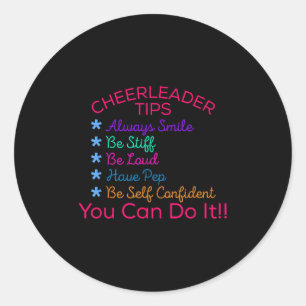 Sticker Rond Conseils de pom-pom girl Motivational Cheer T Shir