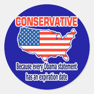 Sticker Rond Conservateur - Anti Obama