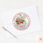 Sticker Rond Conservation de confiture de fraises maison (Enveloppe)