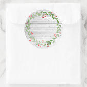 Sticker Rond Conservation de Noël en bois rustique | Confiture (Sac)