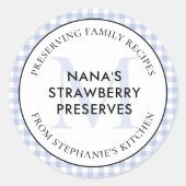 Sticker Rond Conservation des recettes familiales Périwinkle bl (Devant)