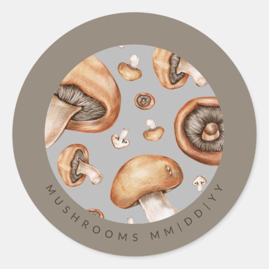 Sticker Rond Conserve | Date | Champignons (Devant)
