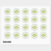 Sticker Rond Conserve de Citron Fruit Citrus (Feuille)