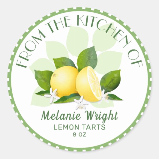 Sticker Rond Conserve de citrons fruits citrins (Devant)