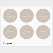 Sticker Rond Conserve de confiture de myrtille maison rustique (Feuille)