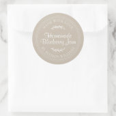 Sticker Rond Conserve de confiture de myrtille maison rustique (Sac)
