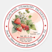Sticker Rond Conserve de fraises maison (Devant)