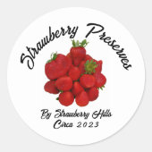 Sticker Rond Conserve de fraises Photographie Conservation des  (Devant)