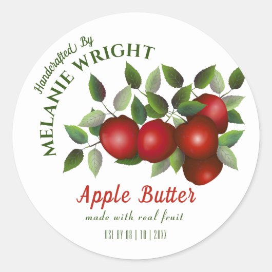 Sticker Rond Conserve de fruits de pomme (Devant)