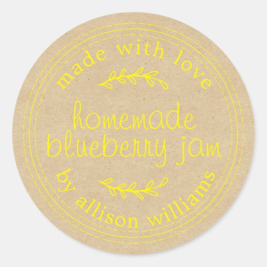 Sticker Rond Conserve de myrtille maison rustique en conserve P (Devant)