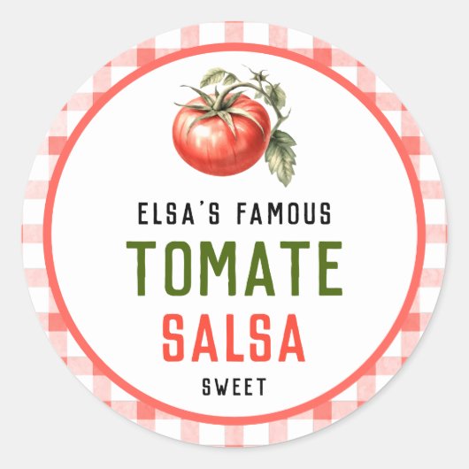 Sticker Rond Conserve de salsa de tomate avec l'aspect d'une fe (Devant)