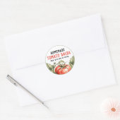 Sticker Rond Conserve de salsa de tomate faite maison aquarelle (Enveloppe)
