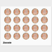 Sticker Rond Conserver calme et commander pizza (Feuille)