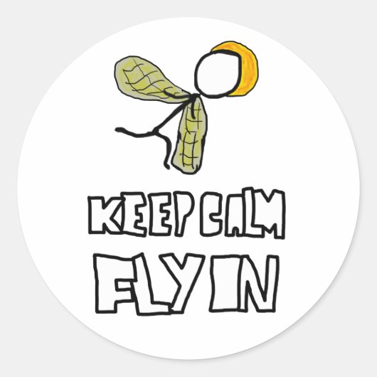 Sticker Rond Conserver le calme en vol (Devant)