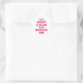 Sticker Rond Conserver le calme et Bunco sur la conception (Sac)
