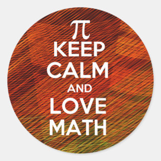 Sticker Rond Conserver le calme et l'amour mathématiques