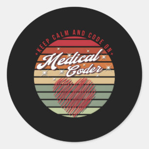Sticker Rond Conserver Le Calme Et Le Code Sur Le Codeur Médica