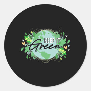 Sticker Rond Conserver l'environnement vert Jour des terres pla