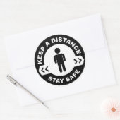 Sticker Rond Conserver Une Distance (Enveloppe)