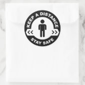 Sticker Rond Conserver Une Distance (Sac)