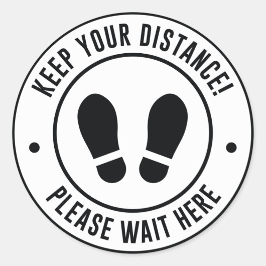 Sticker Rond Conserver votre distance (Devant)